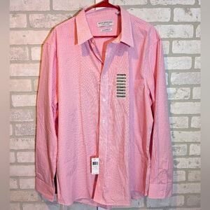 🆕 Nick Graham, button down shirt, pink& white, NEW with tags, sz 2XL. FINAL 💧